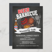 Bier Barbecue Wedding Talk Probe Party Einladung (Vorne/Hinten)