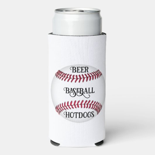 Bier, Baseball, Hotdogs können kühlen Selters Dosenkühler (Seltzer Rückseite)