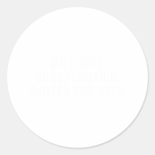 Bier-Bauangebote Runder Aufkleber (Vorderseite)