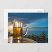 Bier bei Sonnenuntergang Postkarte (Vorne/Hinten)