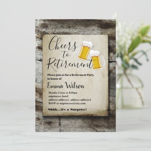 Bier, Beifall, Einladung zur Pensionierung (Stehend Vorderseite)