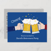 Bier, Beifall, Party für Erwachsene Einladungspostkarte (Vorne/Hinten)