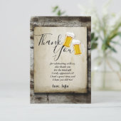 Bier, Beifall rustikales Land danke Karte (Stehend Vorderseite)