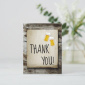 Bier, Beifall, rustikales Land danke Karte (Stehend Vorderseite)