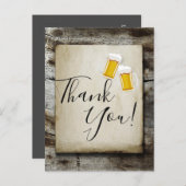 Bier, Beifall, rustikales Land danke Karte (Vorne/Hinten)