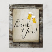 Bier, Beifall, rustikales Land danke Karte (Vorderseite)