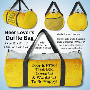Bier beweist, dass Gott uns Liebe, dass wir glückl Duffle Bag
