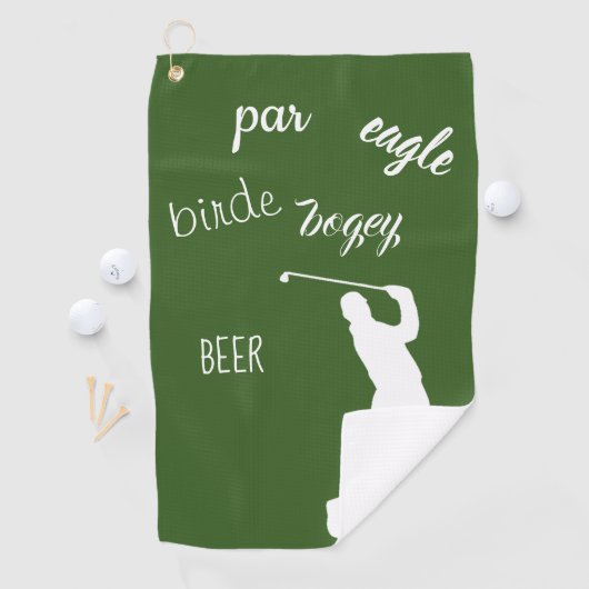 Bier Birdie Par Bogey Eagle Golfer Sprichwort Golfhandtuch (Insitu)