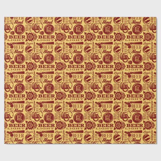 Bier Birthday Party Geschenkpapier (Flach)