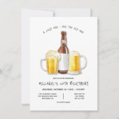 Bier Birthday Party wird älter Einladung (Vorderseite)