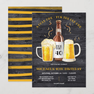 Bier Birthday Party wird älter lustige Einladung