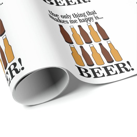 Bier Bottle Funny Beer Geschenkpapier (Rolleneckpunkt)