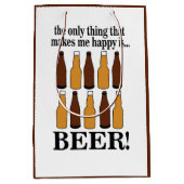 Bier Bottle Funny Beer Mittlere Geschenktüte (Vorderseite)