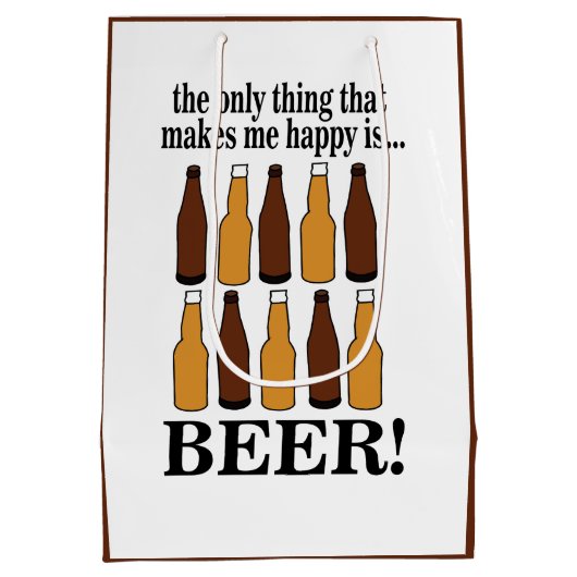 Bier Bottle Funny Beer Mittlere Geschenktüte (Rückseite)
