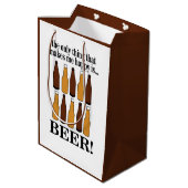 Bier Bottle Funny Beer Mittlere Geschenktüte (Rückseite Schrägansicht)