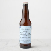 Bier Bottle Labels - Blue Peony Wedding Bierflaschenetikett (Vorderseite)
