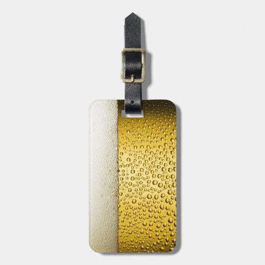 Bier Bubbles Ale Amber Drink Gepäckanhänger (Vorderseite vertikal)