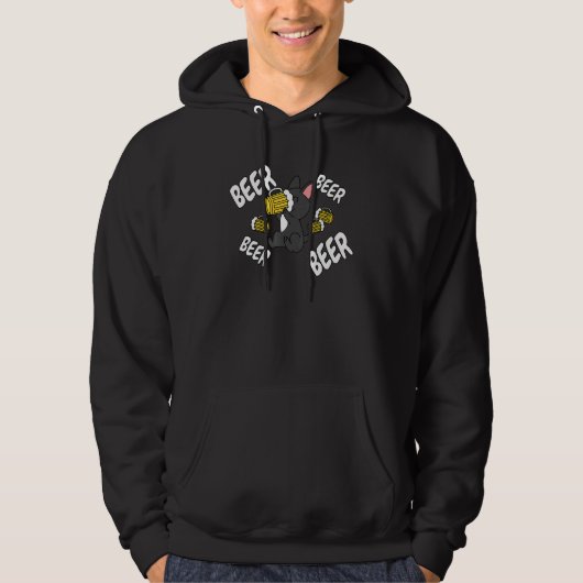 Bier-Bulldog-Hund Hoodie (Vorderseite)
