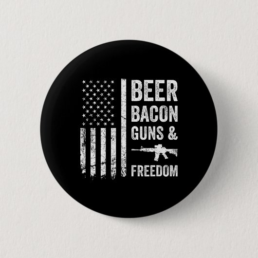 Bier Bycon Guns and Freedom - US Grillen American Button (Vorderseite)