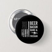 Bier Bycon Guns and Freedom - US Grillen American Button (Vorne & Hinten)