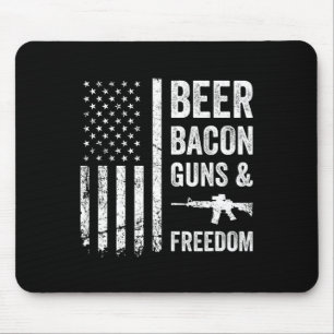 Bier Bycon Guns and Freedom - US Grillen American Mousepad