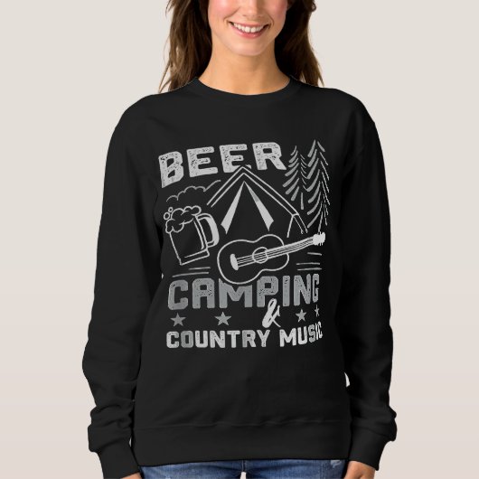 Bier Camping Country Music Sweatshirt (Vorderseite)