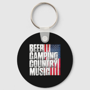Bier Camping Country-Musik Patriotische Amerikanis Schlüsselanhänger
