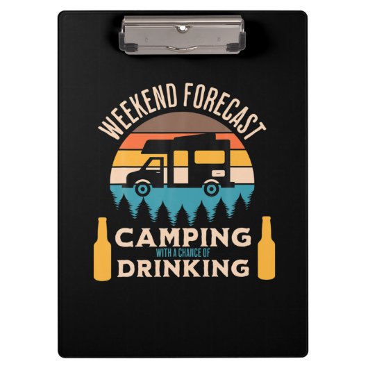 Bier Camping mit Bier zum Geburtstag Klemmbrett (Vorderseite)
