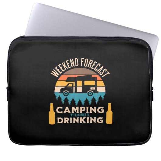 Bier Camping mit Bier zum Geburtstag Laptopschutzhülle (Vorderseite)