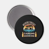 Bier Camping mit Bier zum Geburtstag Magnet (Vorderseite/Rückseite)