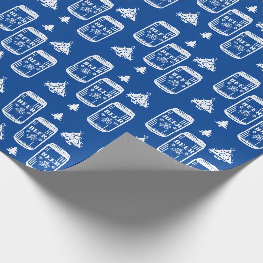 Bier Can Christmas Tree Wrapping Paper B Geschenkpapier (Ecke)