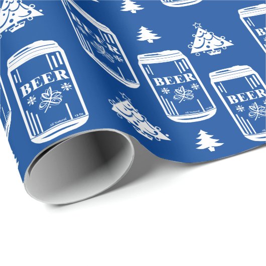 Bier Can Christmas Tree Wrapping Paper B Geschenkpapier (Rolleneckpunkt)