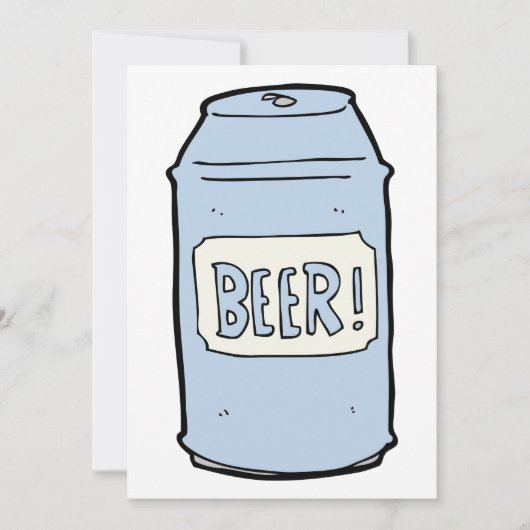 Bier Can Illustration Retro Bierdesign Einladung (Vorderseite)