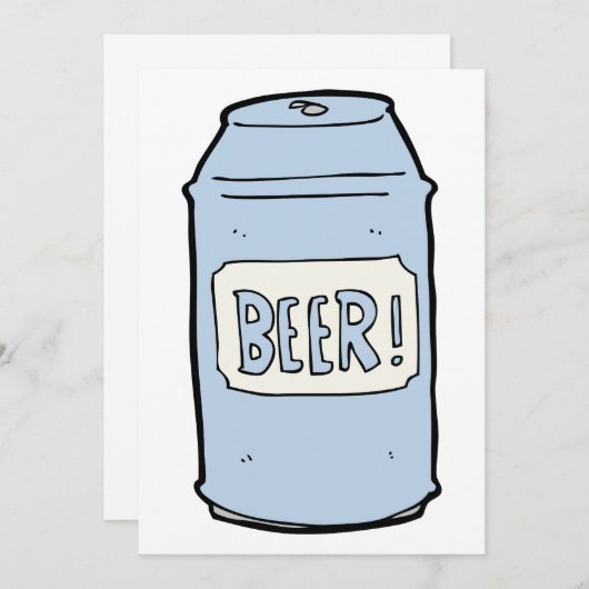 Bier Can Illustration Retro Bierdesign Einladung (Vorne/Hinten)