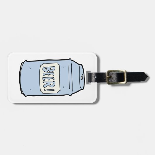 Bier Can Illustration Retro Bierdesign Gepäckanhänger (Vorderseite horizontal)