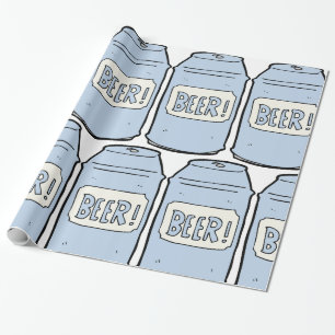 Bier Can Illustration Retro Bierdesign Geschenkpapier