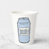 Bier Can Illustration Retro Bierdesign Pappbecher (Vorderseite)