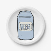 Bier Can Illustration Retro Bierdesign Pappteller (Vorderseite)