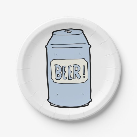 Bier Can Illustration Retro Bierdesign Pappteller (Vorderseite)