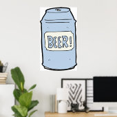 Bier Can Illustration Retro Bierdesign Poster (Heimbüro)