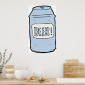 Bier Can Illustration Retro Bierdesign Poster (Küche)
