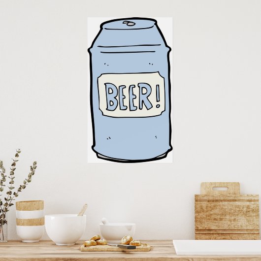 Bier Can Illustration Retro Bierdesign Poster (Küche)