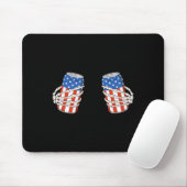 Bier Can Skeleton Hand Funny 4. Juli Amerikaner Mousepad (Mit Mouse)