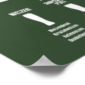 Bier Cheat Sheet Poster Dunkelgrün umgekehrt (Ecke)