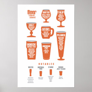 Bier Cheat Sheet Poster Orange