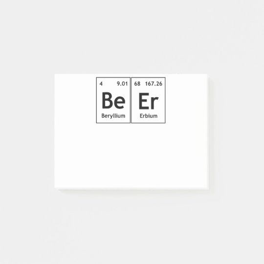 Bier Chemie Periodensystem Element Symbol Wort Post It Klebezettel Zazzle De