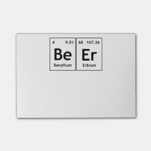 Bier-Chemie-Periodensystem-Element-Symbol-Wort Post-it Klebezettel