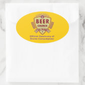 BIER CHURCH OVALER AUFKLEBER (Tasche)