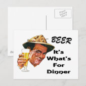 Bier - Das ist was zum Abendessen! Postkarte (Vorne/Hinten)