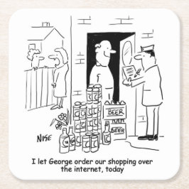 Bier, das online kauft rechteckiger pappuntersetzer